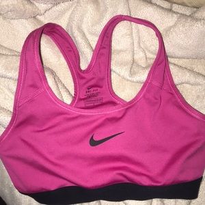 Pink nike sports bra